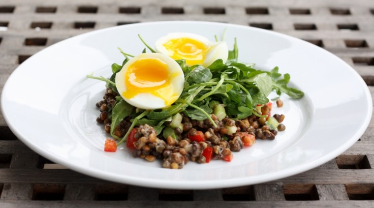 Lentil Salad with Soft-Cooked Eggs