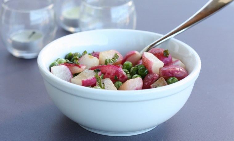 Sauteed Radishes with Peas and Mint